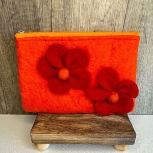 Felted Wool Coin Purse Wallet Make Up Bag Clutch New FAST SHIP